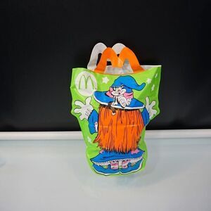 Vintage 1990 McDonalds Halloween Bag Trick or Treat Candy Vinyl Happy Meal
